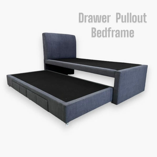 Akan Pullout Bedframe with Drawer