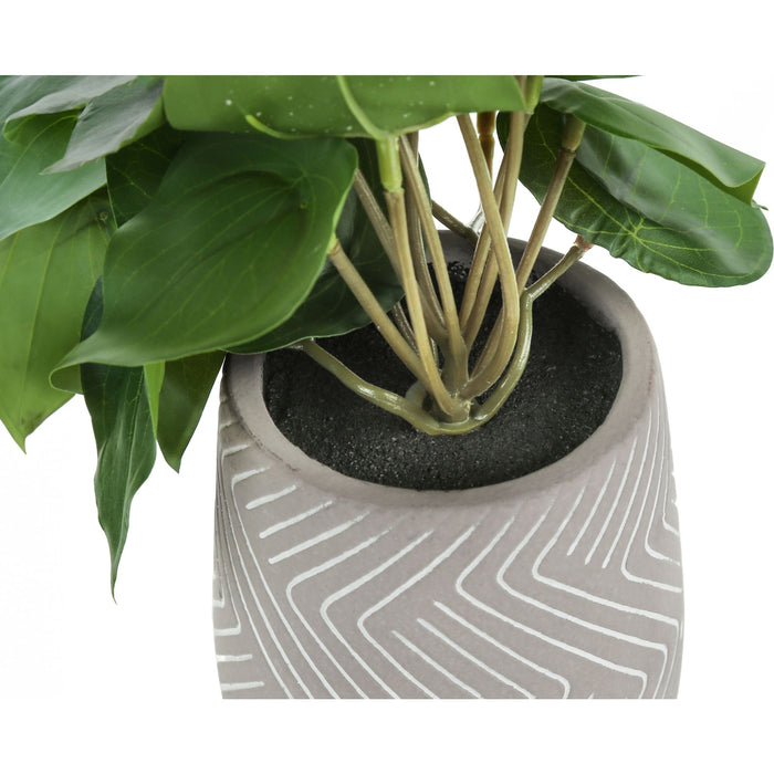 Alocasia - 8" Artificial Plant (Set of 2) in a 5" Cement Pot