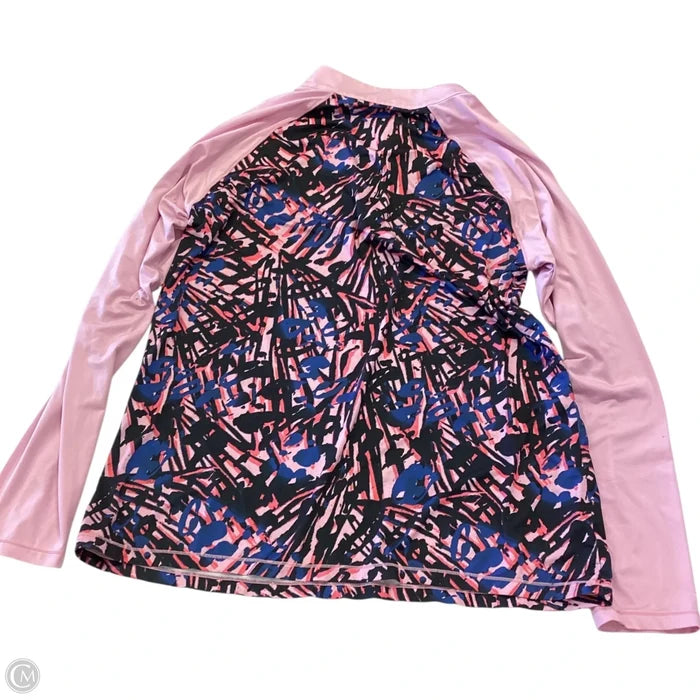 Athletic Top Long Sleeve Collar By Reel Legends In Multi-colored, Size: L