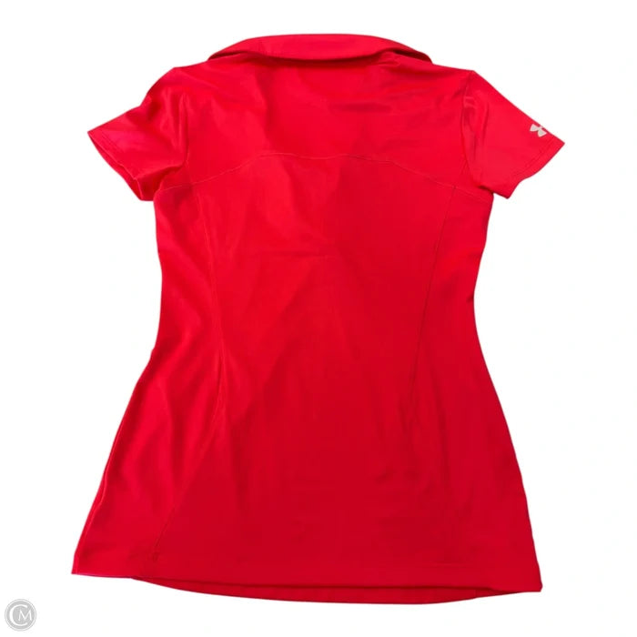Athletic Top Short Sleeve By Under Armour In Orange, Size: Xs