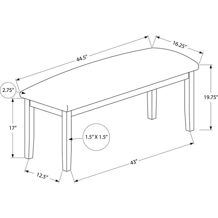 Bench - Brown/Brown Walnut