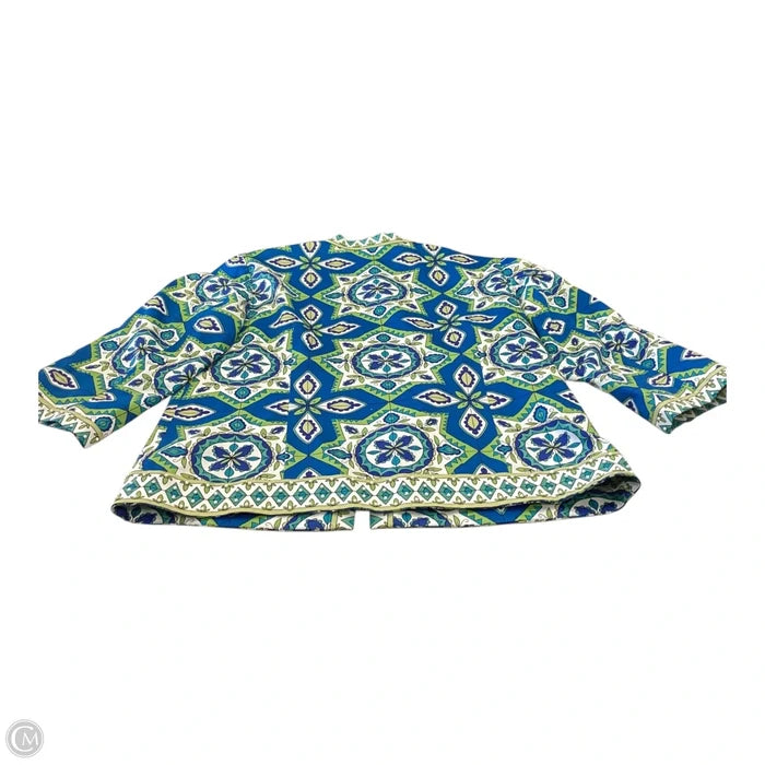 Blazer By Chicos In Blue & Green, Size: 3 (XL)