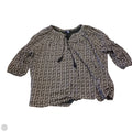 Blouse 3/4 Sleeve By Chaps In Black & Tan, Size: 2x