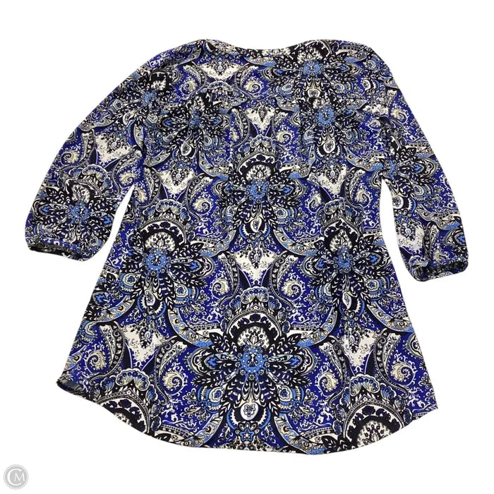 Blouse 3/4 Sleeve By White House Black Market In Blue, Size: M