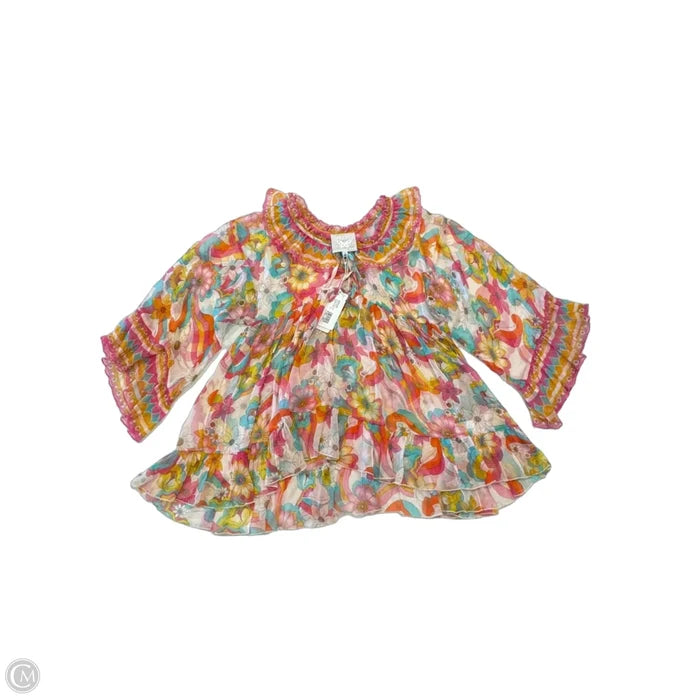 Blouse Long Sleeve By Johnny Was In Floral Print, Size: S