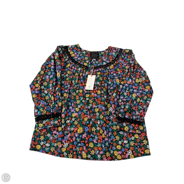 Blouse Long Sleeve By Johnny Was In Floral Print, Size: Xs