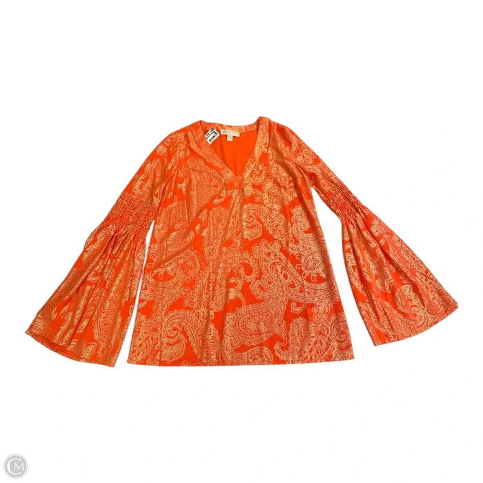 Blouse Long Sleeve By Michael By Michael Kors In Orange, Size: Xs