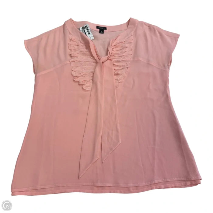 Blouse Short Sleeve By Ann Taylor In Pink, Size: S