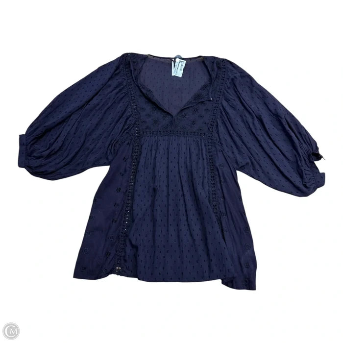 Blouse Short Sleeve By Free People In Purple, Size: L