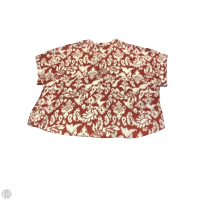 Blouse Short Sleeve By Industry In Orange & White, Size: 3x