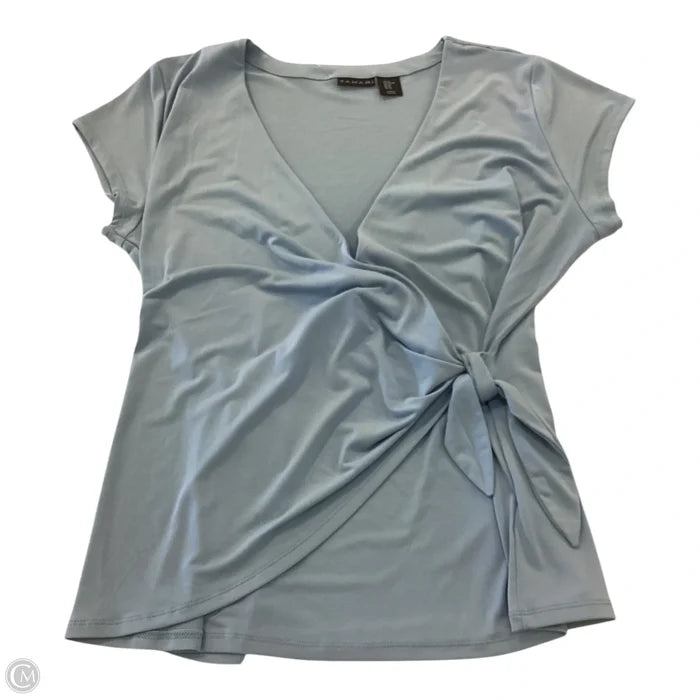 Blouse Short Sleeve By Tahari In Blue, Size: Xl