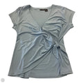 Blouse Short Sleeve By Tahari In Blue, Size: Xl