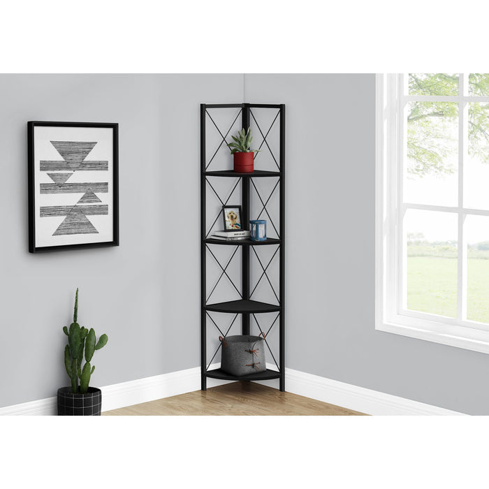 Bookcase - 60"h - Metal Corner Etagere