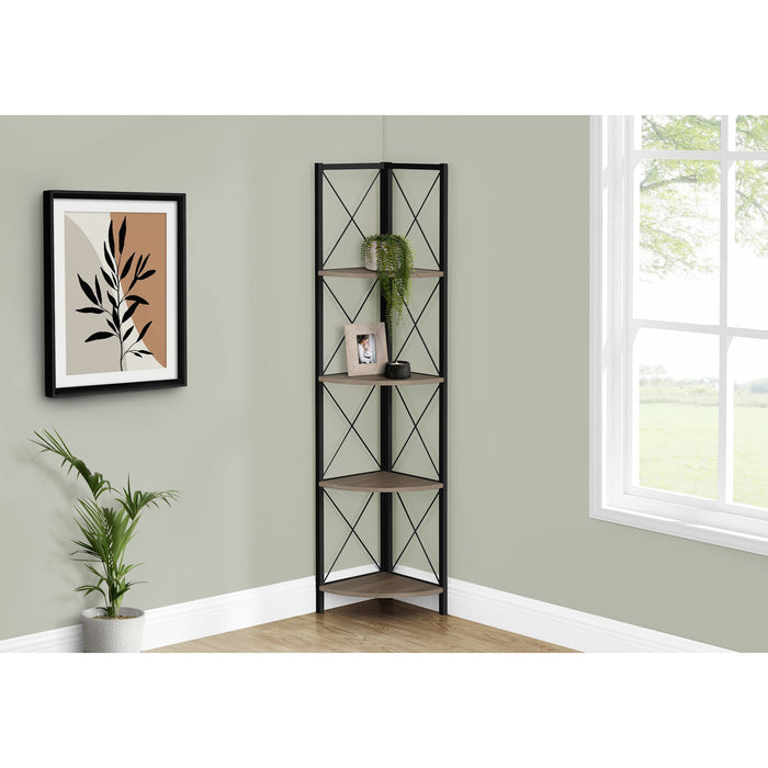 Bookcase - 60"h - Metal Corner Etagere