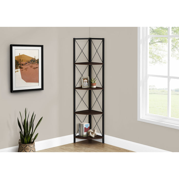 Bookcase - 60"h - Metal Corner Etagere