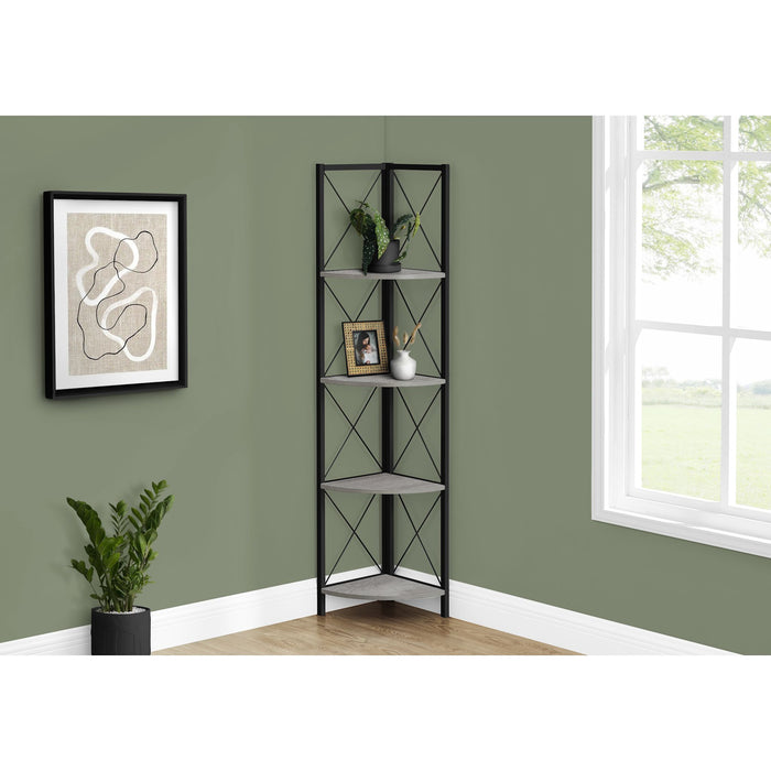 Bookcase - 60"h - Metal Corner Etagere