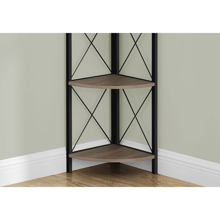 Bookcase - 60"h - Metal Corner Etagere