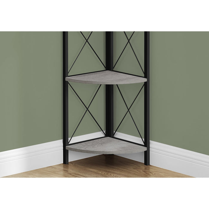Bookcase - 60"h - Metal Corner Etagere