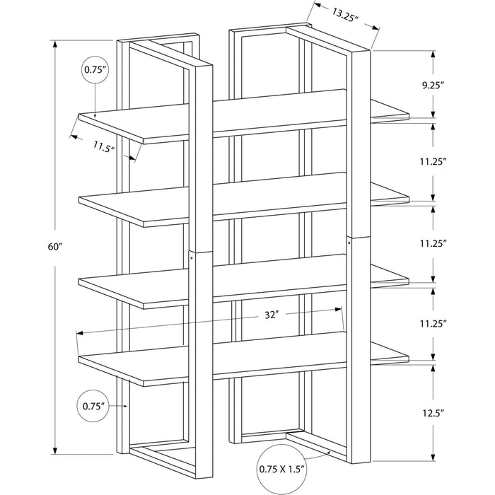 Bookcase - 60"h - Metal