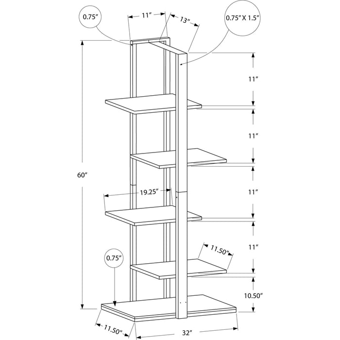Bookcase - 60"h - Metal