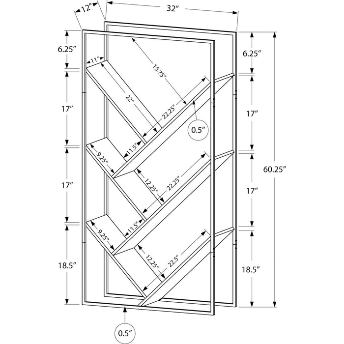 Bookcase - 60"h - Metal