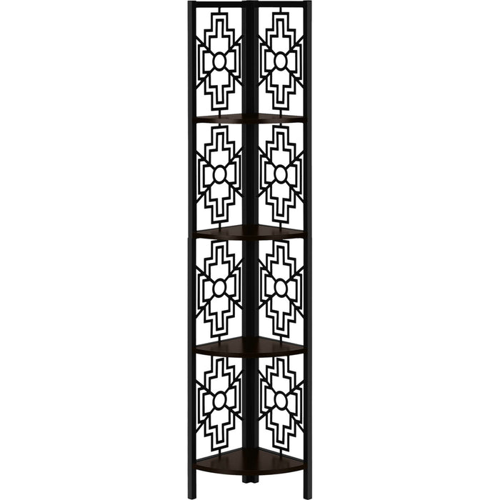 Bookcase - 62"h - Metal Corner Etagere