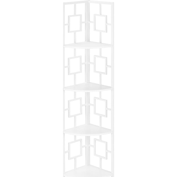 Bookcase - 62"h - Metal Corner Etagere