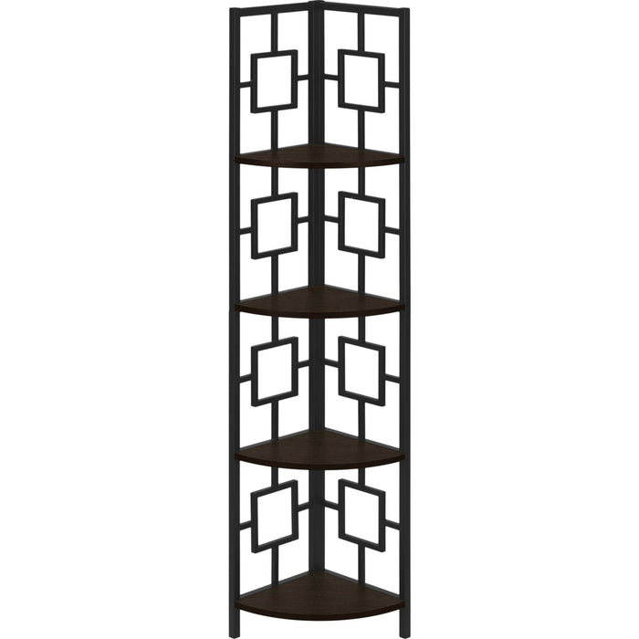 Bookcase - 62"h - Metal Corner Etagere