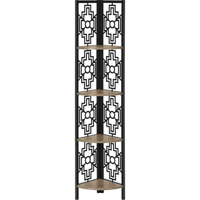 Bookcase - 62"h - Metal Corner Etagere