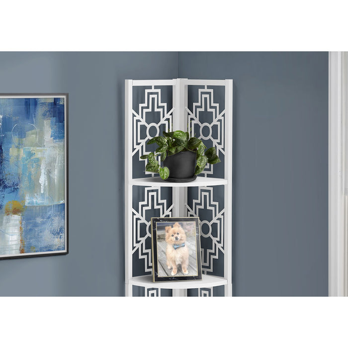 Bookcase - 62"h - Metal Corner Etagere