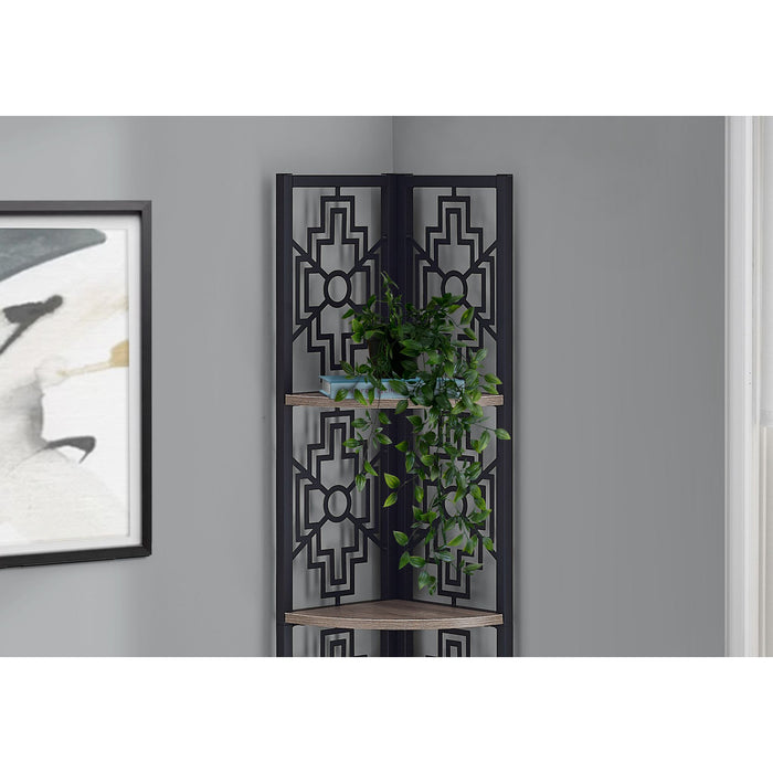 Bookcase - 62"h - Metal Corner Etagere