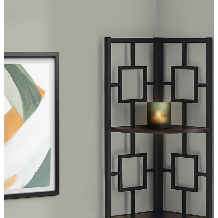 Bookcase - 62"h - Metal Corner Etagere
