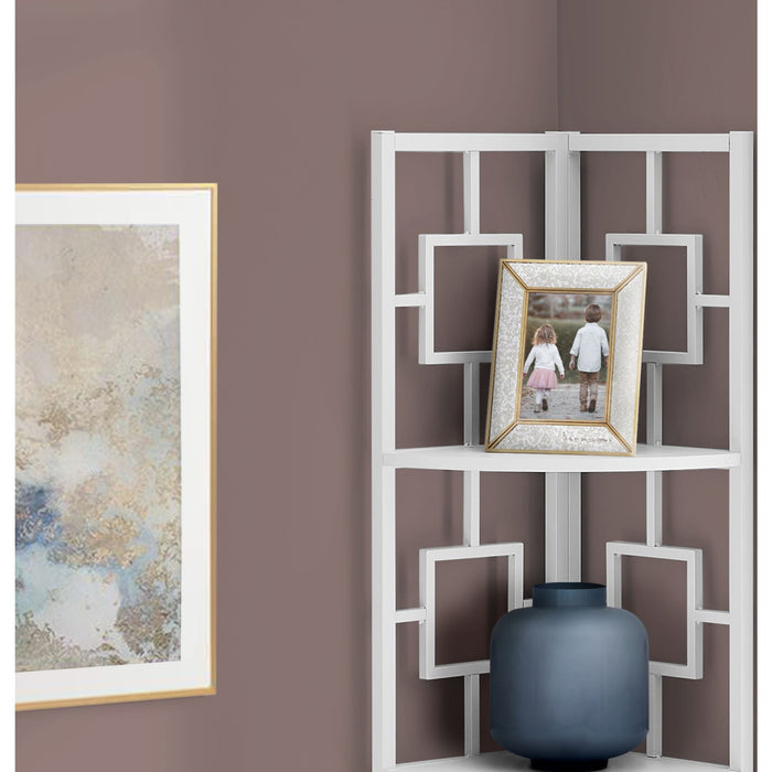 Bookcase - 62"h - Metal Corner Etagere