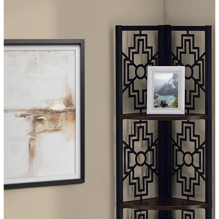 Bookcase - 62"h - Metal Corner Etagere