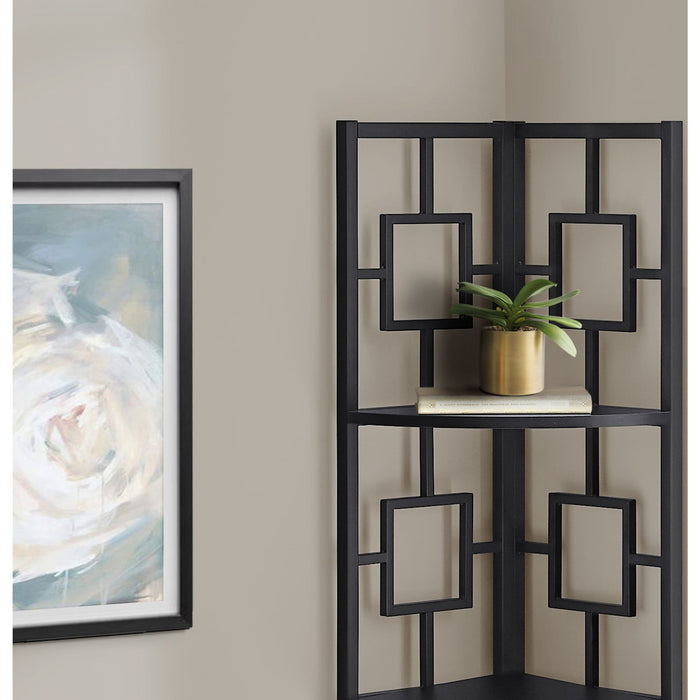 Bookcase - 62"h - Metal Corner Etagere
