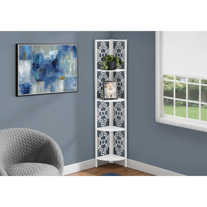 Bookcase - 62"h - Metal Corner Etagere