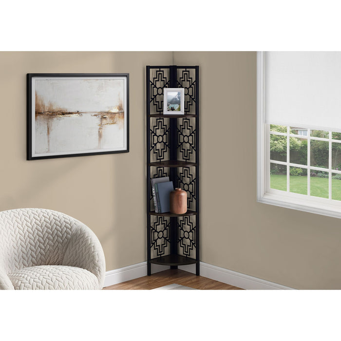 Bookcase - 62"h - Metal Corner Etagere