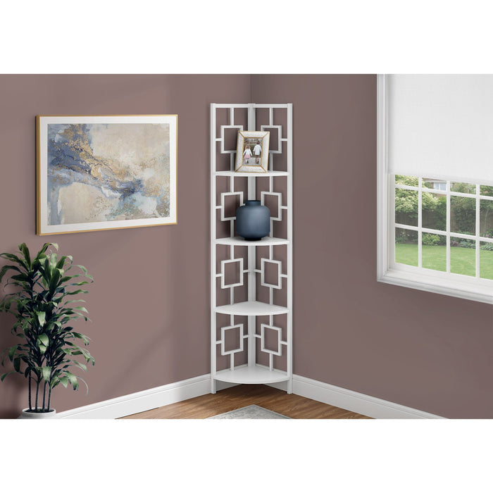 Bookcase - 62"h - Metal Corner Etagere