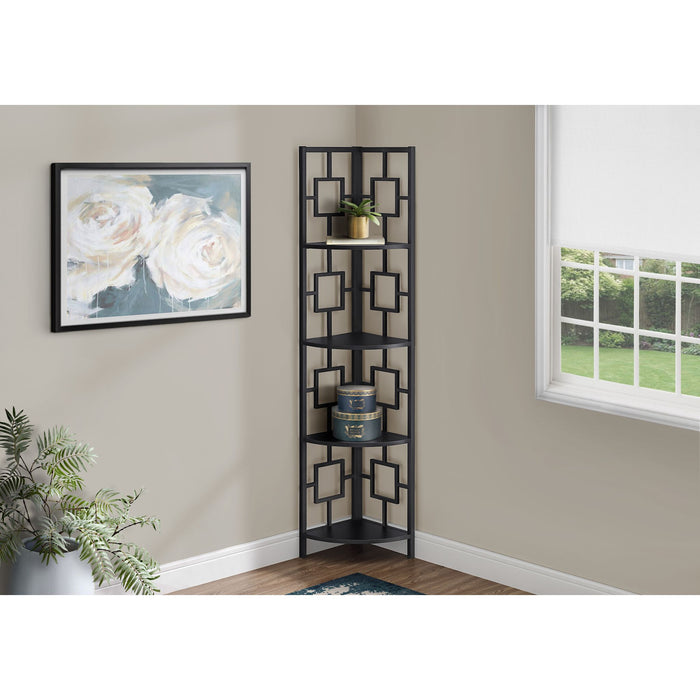 Bookcase - 62"h - Metal Corner Etagere