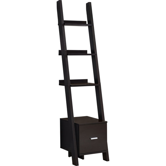 Bookcase - 69"h - Corner Etagere W/ Drawer