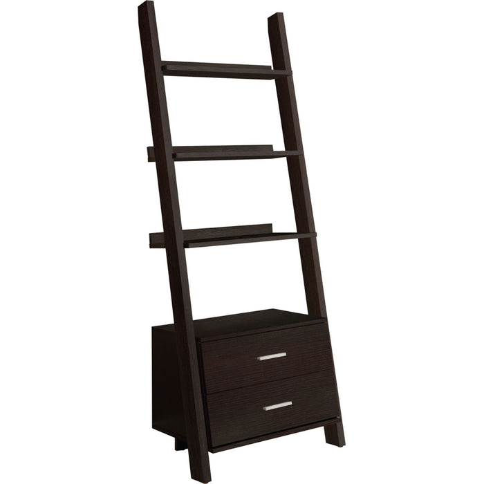 Bookcase - 69"h - Ladder W/ 2 Storage Drawers