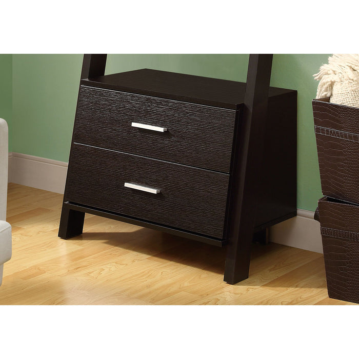 Bookcase - 69"h - Ladder W/ 2 Storage Drawers