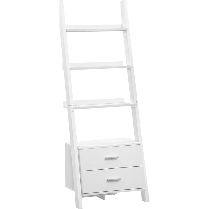Bookcase - 69"h - Ladder with 2 Storage Drawers