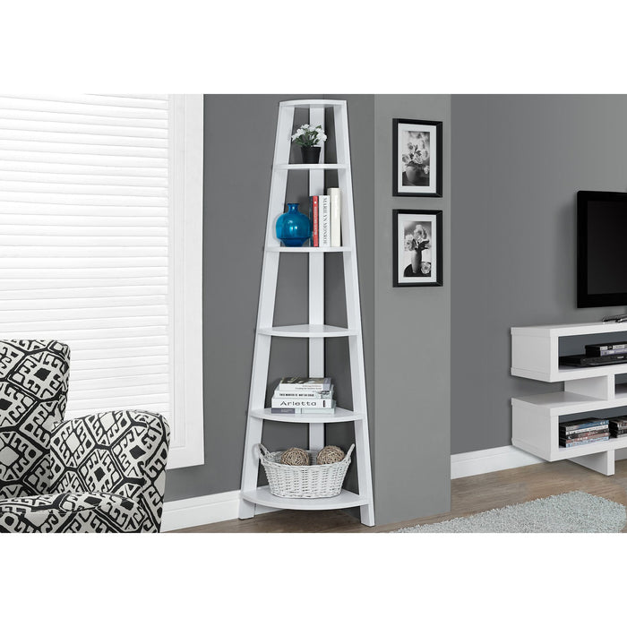 Bookcase - 72"h - Corner Accent Etagere