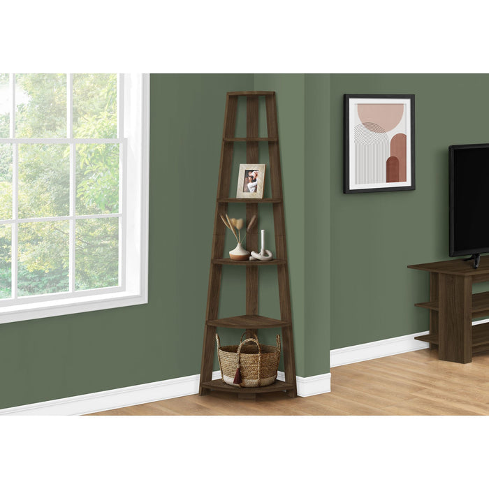 Bookcase - 72"h - Dark Corner Accent Etagere