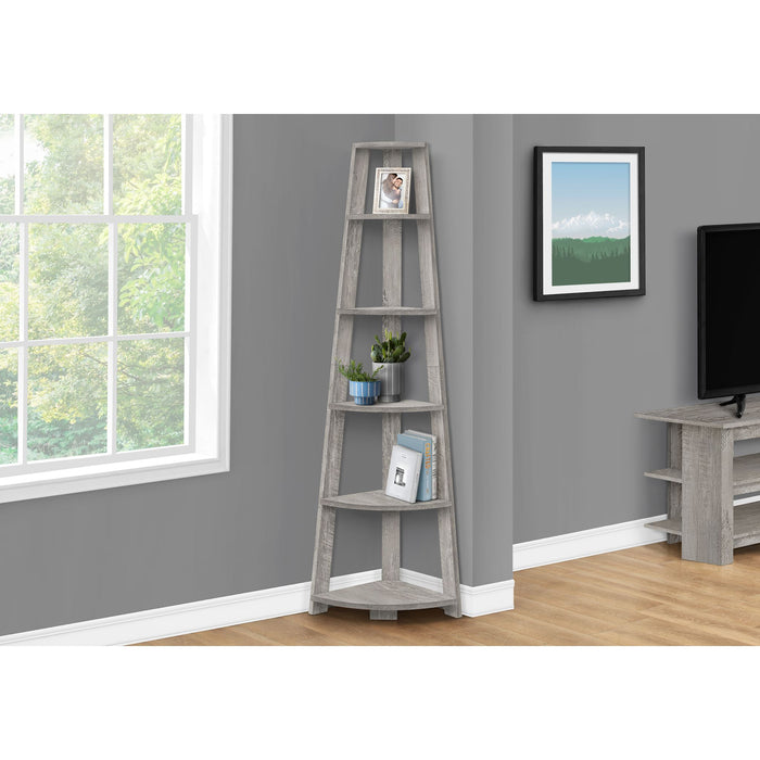 Bookcase - 72""h - Industrial Corner Accent Etagere