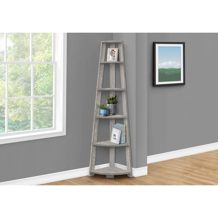 Bookcase - 72""h - Industrial Corner Accent Etagere