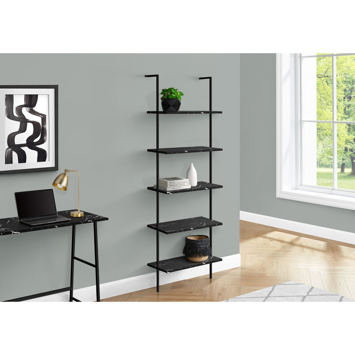 Bookcase - 72"h - Ladder Marble - Metal