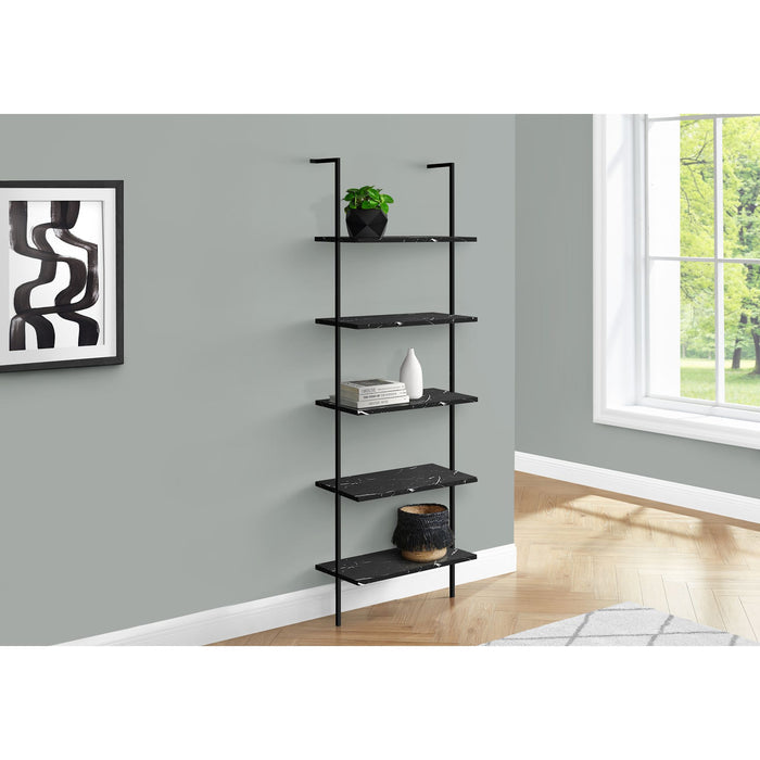 Bookcase - 72"h - Ladder Marble - Metal