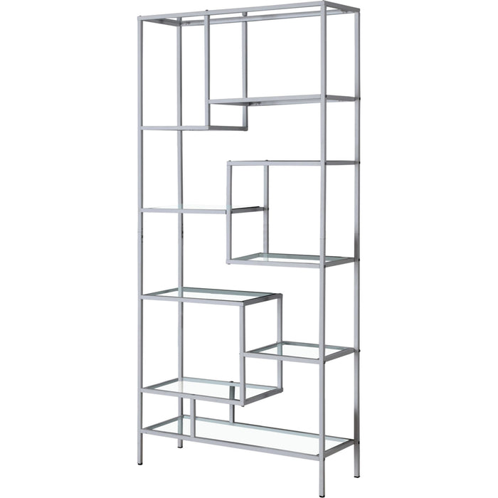 Bookcase - 72"h - Metal with Tempered Glass